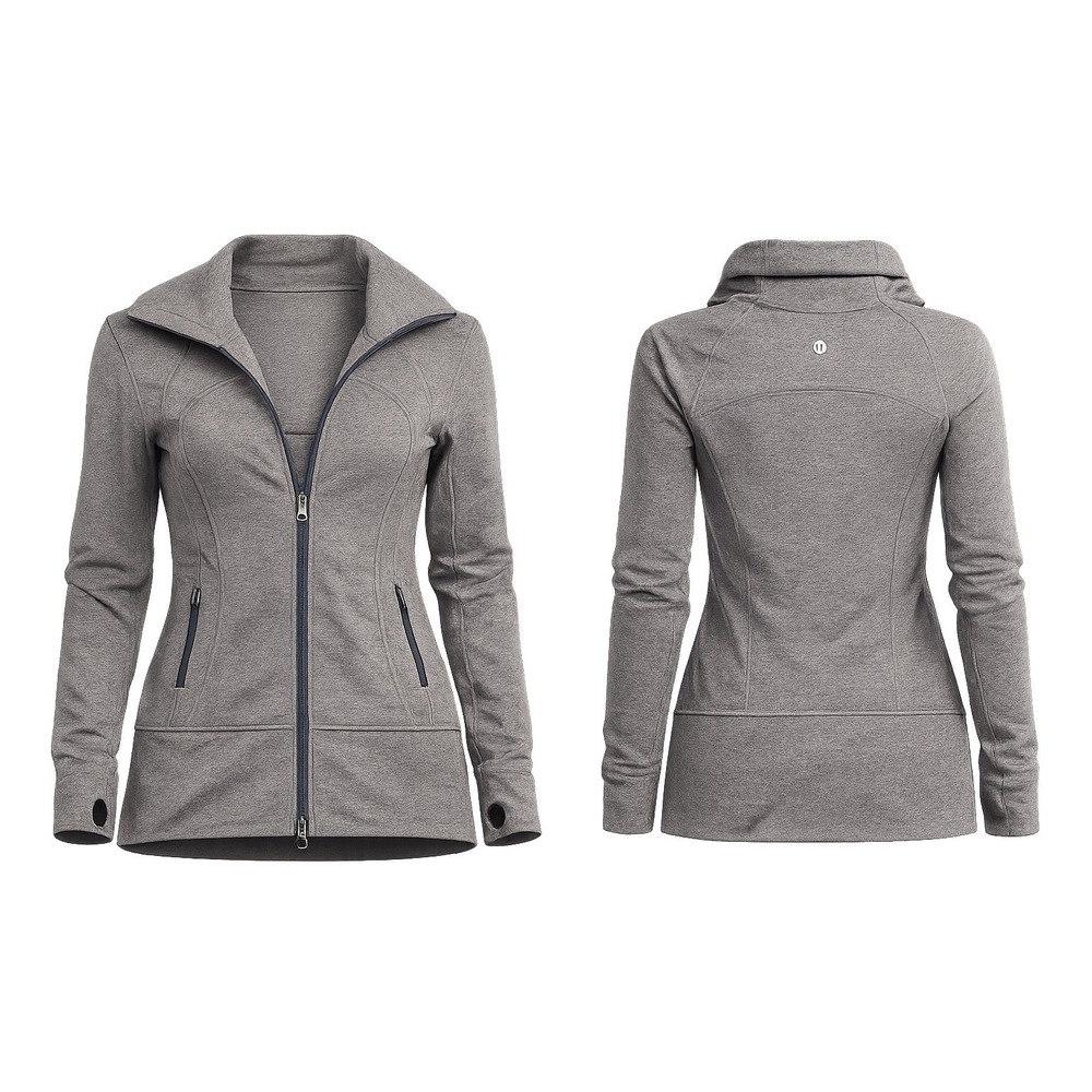 Lululemon Be Present Coco Pique GRAY Jacket Full Zip Women's SMALL W4G08S